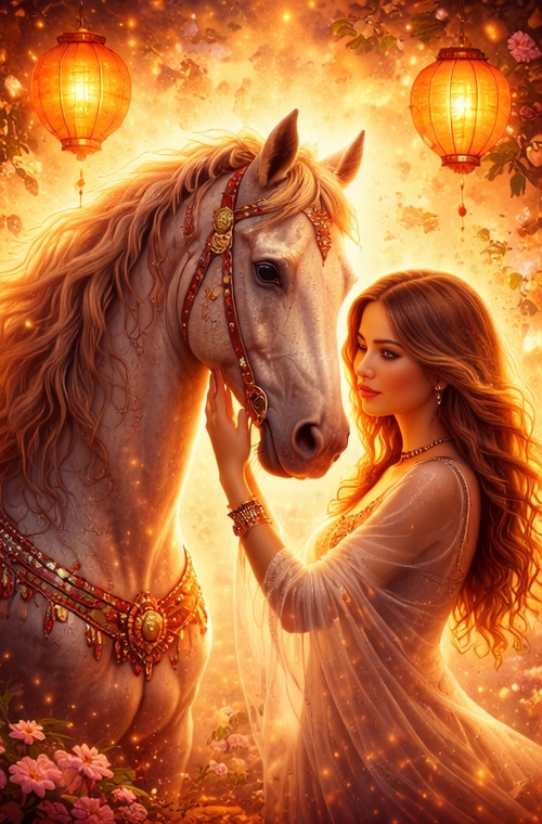 Horse on fire